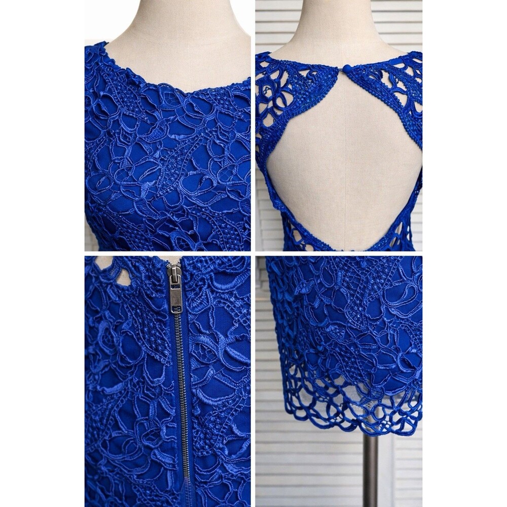 Alice+Olivia XS/2 Clover Lace Backless Dress Bodycon Silk Cocktail Formal Sexy - Picture 10 of 16